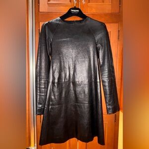 The Row Black Leather Dress